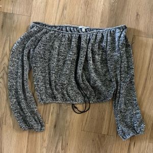 Off the shoulder knit shirt